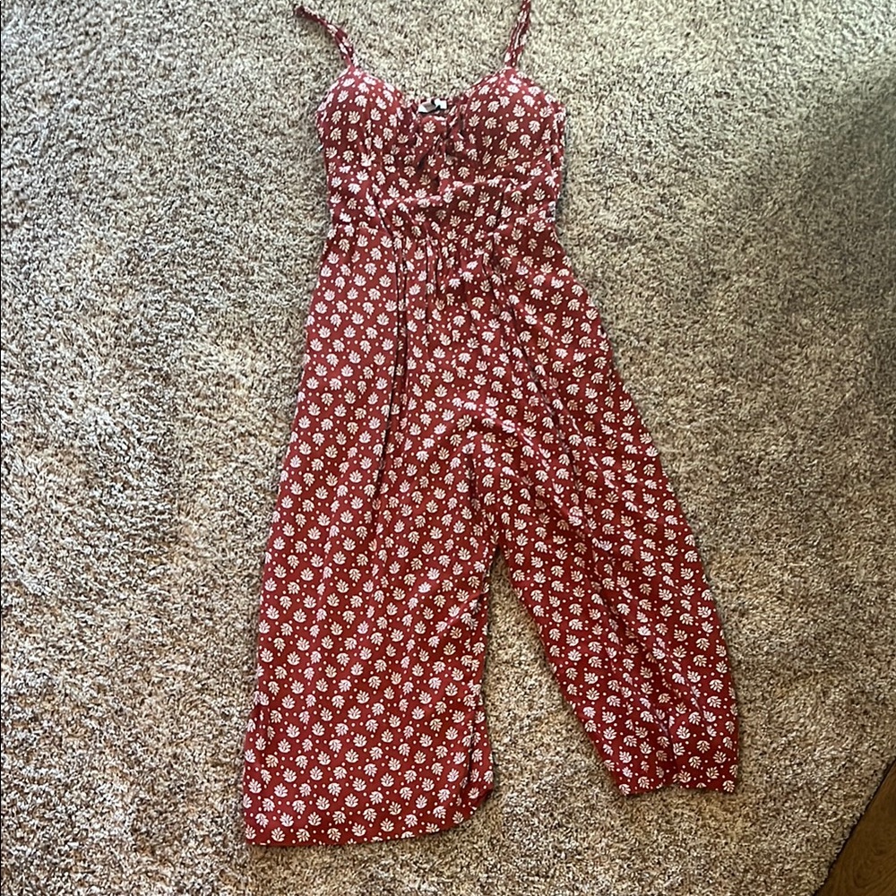 AUW Red and White Polka Dot Jumpsuit